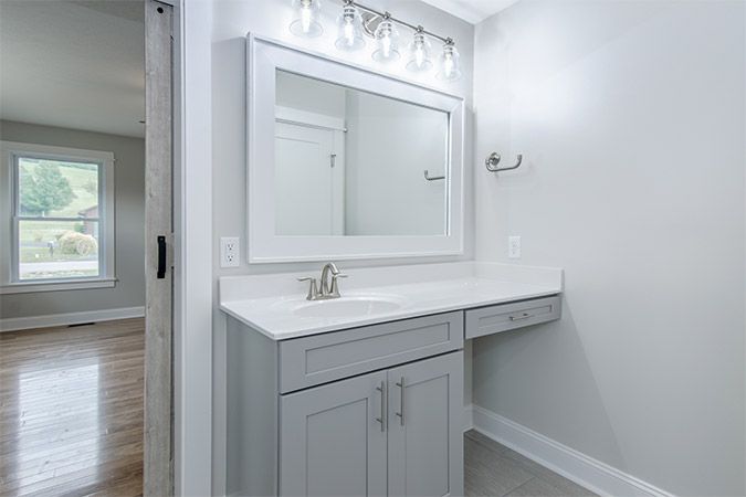 New bathroom vanity and mirror